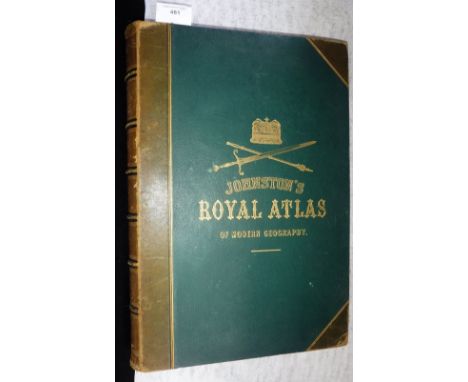 'JOHNSTON'S ROYAL ATLAS OF MODERN GEOGRAPHY', pub. W & A K Johnston, Ltd, 1914, with tooled and gilt spine