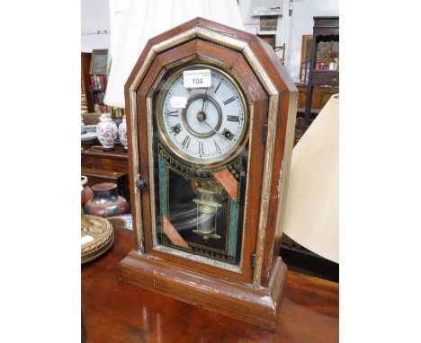 A 19TH CENTURY AMERICAN MANTEL CLOCK