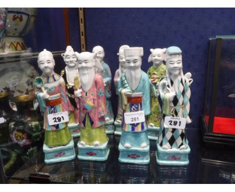 A COLLECTION OF CHINESE CERAMIC FIGURES of Wise men (8)