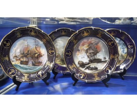 A SET OF FOUR SPODE "THE MARITIME ENGLAND" PLATES, including "The Battle of the Nile" 