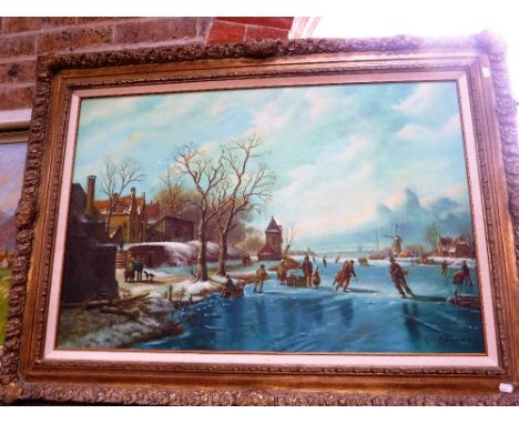 A COLLECTION OF PAINTINGS AND PRINTS and three framed tapestry panels