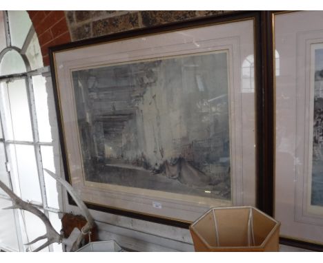 WILLIAM RUSSELL FLINT: 'White Interior', signed print and another similar
