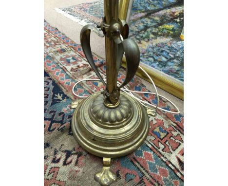 VICTORIAN BRASS TELESCOPIC FLOOR LAMP