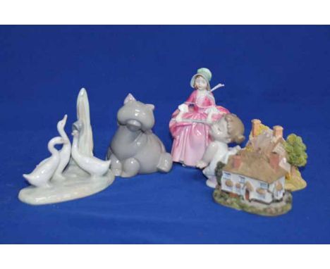 SELECTION OF CERAMICS
including ROyal DOulton figure of 'BoPeep HN1811', four Nao figures of animals and a child and four hou