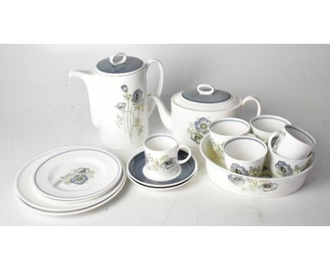 SUSIE COOPER; a dinner service in 'Glen Mist' pattern C1035, to include teapot, coffee pot, milk jug, sugar bowl, dinner plat
