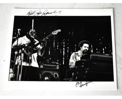 THE CRUSADERS; a promotional photograph bearing the signatures of Robert 'Pop' Popwell and Joe Sample, also a 'Love Committee