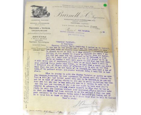 Two folders containing ephemera relating to J & H McLaren Midland Engine Works Leeds, circa 1920 insurance and other paperwor