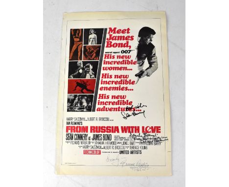 JAMES BOND; a film poster, 'From Russia With Love', bearing the signatures of Sean Connery and Daniela Bianchi, also those of
