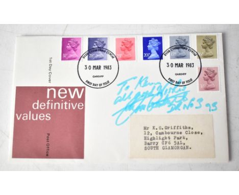 JON PERTWEE; a first day cover bearing his signature.We have not authenticated this signature, please satisfy yourself as to 
