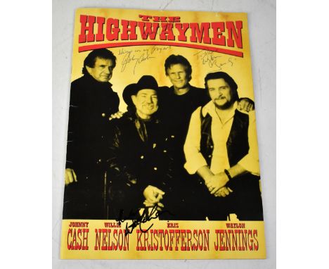 JOHNNY CASH; 'The Highwaymen', bearing the signatures of Johnny Cash, Waylon Jennings, Kris Kristofferson and Willie Nelson.W