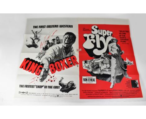 KING BOXER AND SUPERFLY; an original double poster for 'King Boxer - The Fastest Chop in the East' and 'Super Fly', 72 x 100c