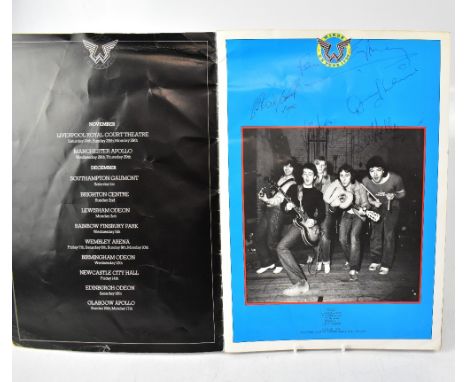 WINGS; a tour programme from 1979 bearing the signatures of the band members to the inside front cover.We have not authentica