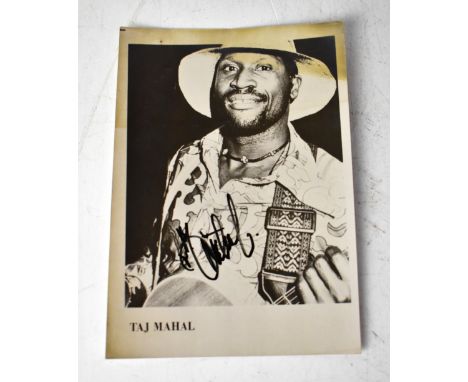 TAJ MAHAL; a black and white photograph bearing his signature and a black and white photograph of James Blood Ulmer, bearing 