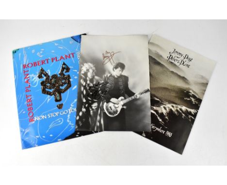 ROBERT PLANT; a Non Stop Go Tour 1988 programme, Walking Into Everywhere 1998 programme with loose page bearing the signature