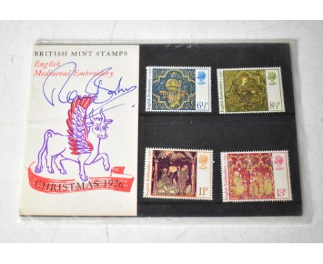 RONNIE BARKER; a first day cover bearing his signature.We have not authenticated this signature, please satisfy yourself as t