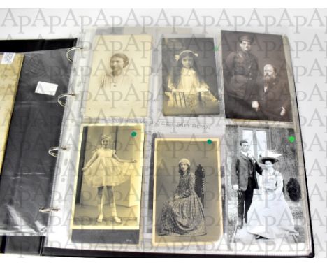 POSTCARD ALBUM; an album of vintage postcards and photographic images of the North Lancashire area, mostly Winmarleigh and Fo