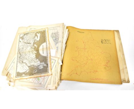 A large quantity of 19th and 20th century Ordnance Survey and other maps, to include an Agricultural Atlas of England and Wal