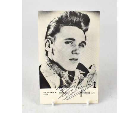 BILLY FURY; a black and white photo postcard bearing the star's signature.We have not authenticated this signature, please sa