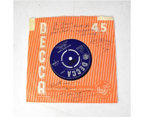 TOM JONES; a 45rpm single 'With These Hands', bearing the star's signature to cover and that of Les Reed (Manager).We have no