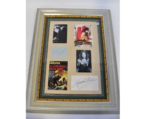 THE HUNCHBACK OF NOTRE DAME; a framed montage relating to the film comprising two advertising slips, two black and white phot