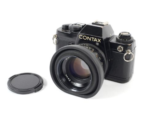 A Contax 139 quartz camera. With a Carl Zeiss Planar 50mm 1.4 lens. Camera serial number 190339, lens serial number 7321566