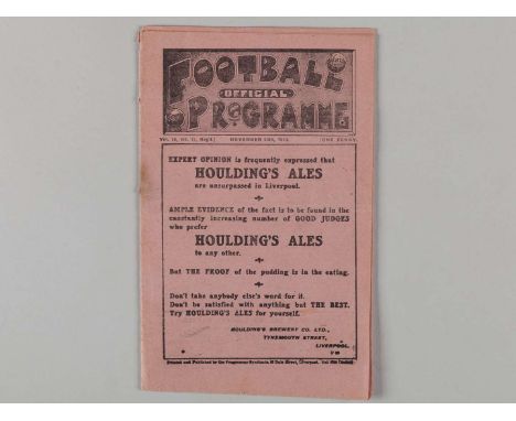 Liverpool v. Preston North End / Everton Reserves v. Bolton Wanderers Reserves combined match programme, 29th November 1919, 