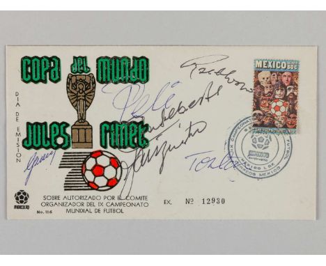 Brazil signed First day cover “1970 Copa Del Mundo Jules Rimet", autographed by five players of the winning team, Pele, Jairz