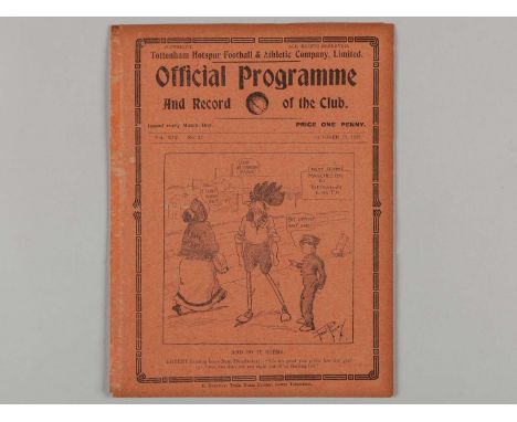 Tottenham Hotspur v. Liverpool match programme, 22nd October 1921, ex bound volume.