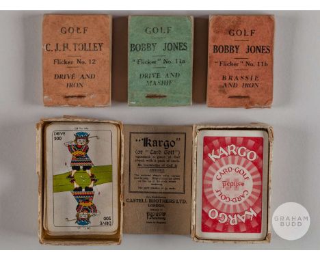 Three golf “Flicker” books, comprising Bobby Jones, No.11a, Drive and Mashie, No.11b Brassie and Iron and No.12 Drive and Iro