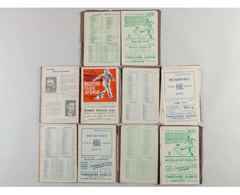 A number of 1950's Bradford Park Avenue home programmes, including games against Manchester City, Port Vale, Rochdale etc., w