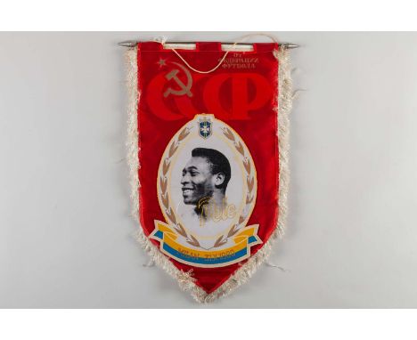 Pelé 1990 Soviet Union national football team 50th birthday pennant, a pennant presented to Pelé in 1990 by the USSR national