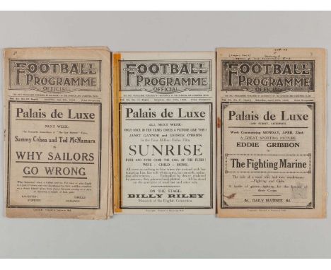 Three Liverpool combined match programmes, 1928-29, comprising Newcastle United / Everton Reserves v. Liverpool Reserves, 13t