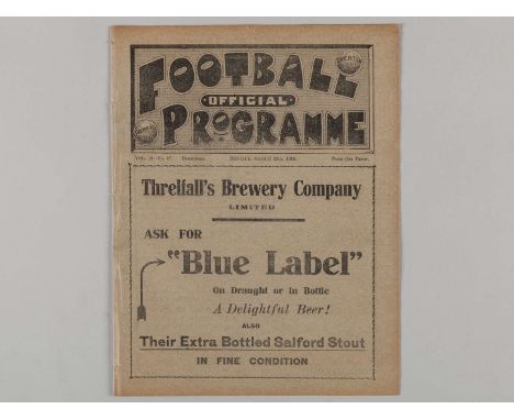 Liverpool v. Newcastle United match programme, 29th March 1915, ex bound volume.