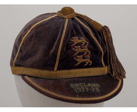 Terry Gibson England v. Scotland Schools cap, 1977-78, the peak inscribed England 1977-78, with match programme etc