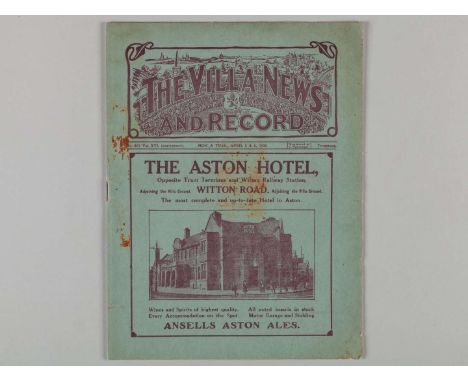 Aston Villa v. Liverpool / Aston Villa Reserve v. Manchester United Reserves combined match programme, 5 and 6th April, 1926,