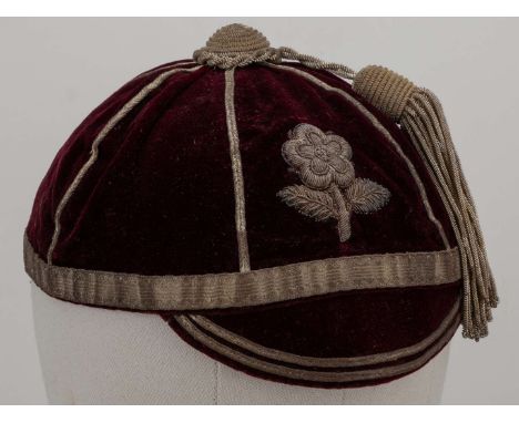 A maroon Rugby Union international cap&nbsp;