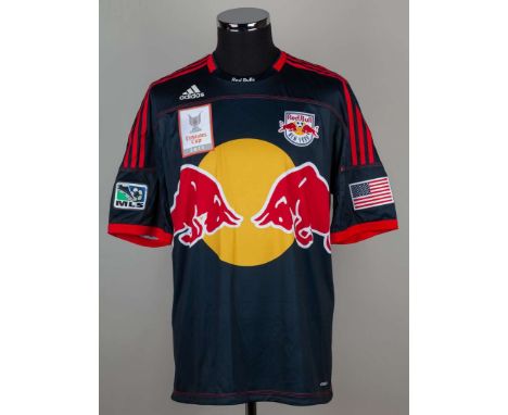 Thierry Henry red and blue No.14 New York Red Bull v. Arsenal match issued short-sleeved shirt, 2011, Adidas, XL, with crew-n