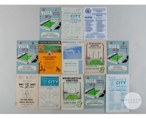 Collection of Manchester United Reserve aways at Wolverhampton Wanderers 1960-1, Aston Villa 1961-2, also including Aston Vil