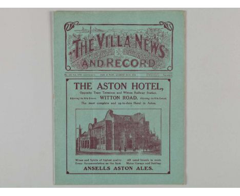 Aston Villa v. Liverpool / Aston Villa Reserves v. Leeds United Reserves combined match programme, 28-30 August 1926, signs o