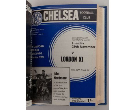 A bound volume of Chelsea programmes from 1966-67, including Nottingham Forest and Leeds United.&nbsp;