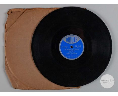 Manchester United Calypso 78 rpm record with facsimile Manchester United Football Calypso Sheet Music