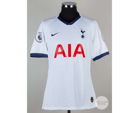 Victor Wanyama white No.12 Tottenham Hotspur short-sleeved shirt, 2019-20, Player issued, Nike, size L, crew neck collar with