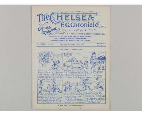 Chelsea v. Liverpool match programme, 30th December 1922, ex bound volume.