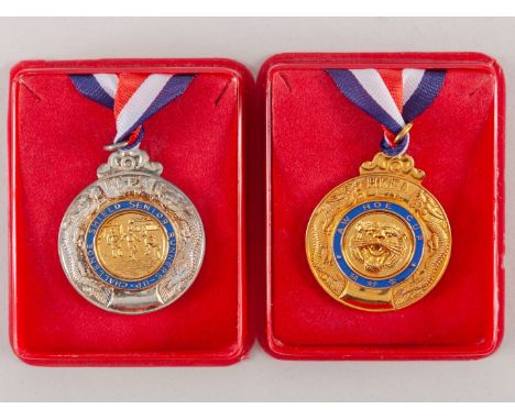 Mike Duxbury yellow-metal Hong Kong Senior Challenge Shield winners medal, 1995-96, the reverse inscribed HKFA, AW HOE CUP, w