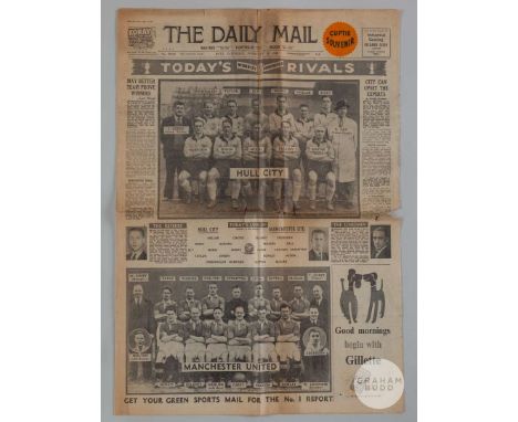 The Daily Mail newspaper previewing the Hull City v Manchester United F.A.Cup tie, Saturday 26th February 1949.