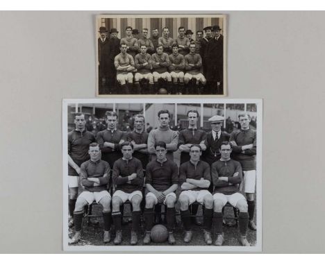 Liverpool 1916-17 team line-up postcard and black and white press photograph of 1914-15 team line-up, (2).