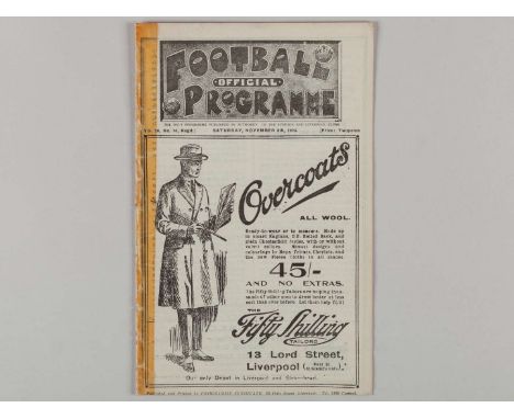 Liverpool v. Preston North End / Everton Reserves v. Blackpool Reserves combined match programme, 8th November 1924, spine ta