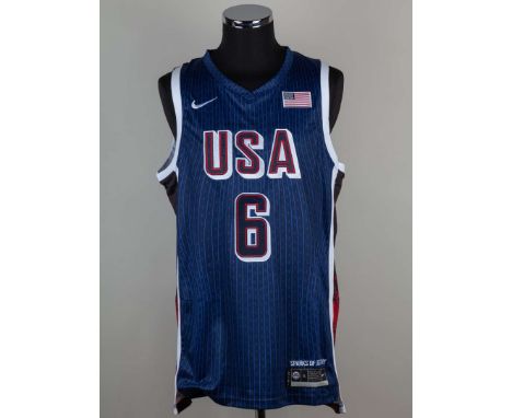 LeBron James autographed USA basketball shirt with COA.