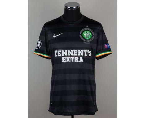 Victor Wanyama black No.67 Celtic v. Juventus match issued short-sleeved shirt, 2012-13, Nike, XL, with crew-neck collar and 