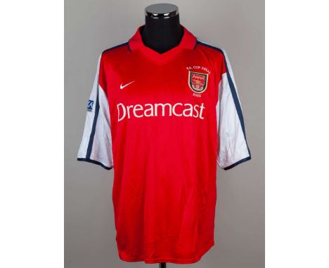 Thierry Henry red and white No.14 Arsenal v. Chelsea match issued short-sleeved shirt, 2002, Nike, XL, with v-neck collar emb